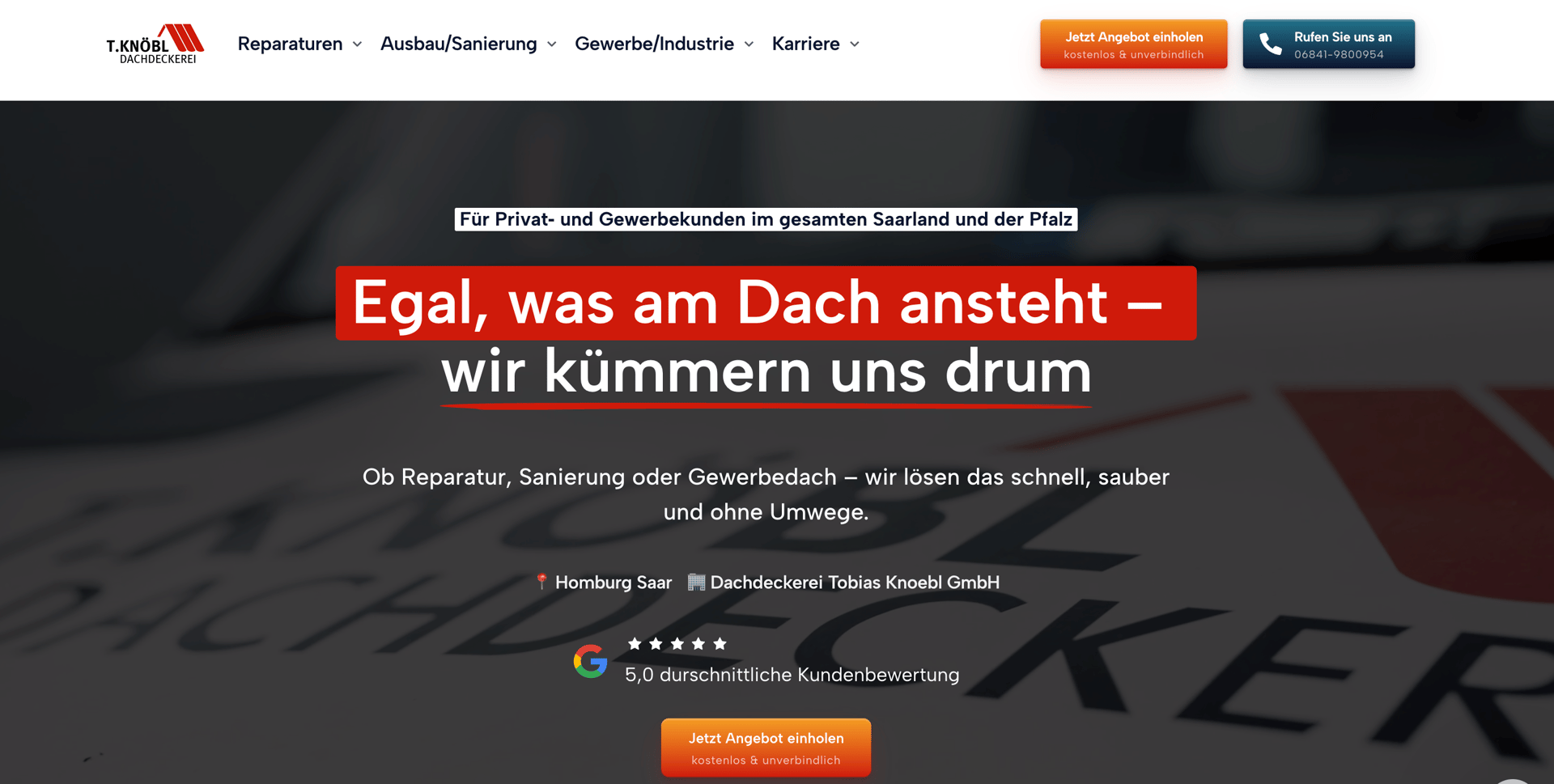 Neue Webseite der T. Knöbl Dachdeckerei
